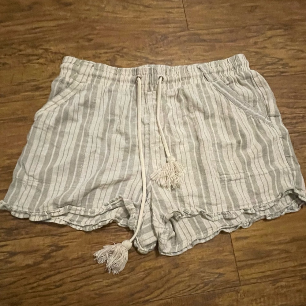 Striped Linen Boho Shorts